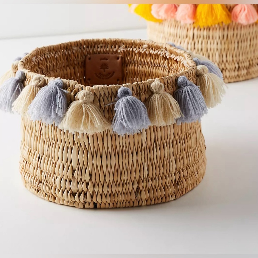 Anthropologie Tasseled Basket